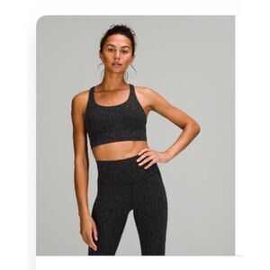 Lululemon Energy Bra Long Line B–D Cup Wild Thing Camo Deep Coal Multi Size 10